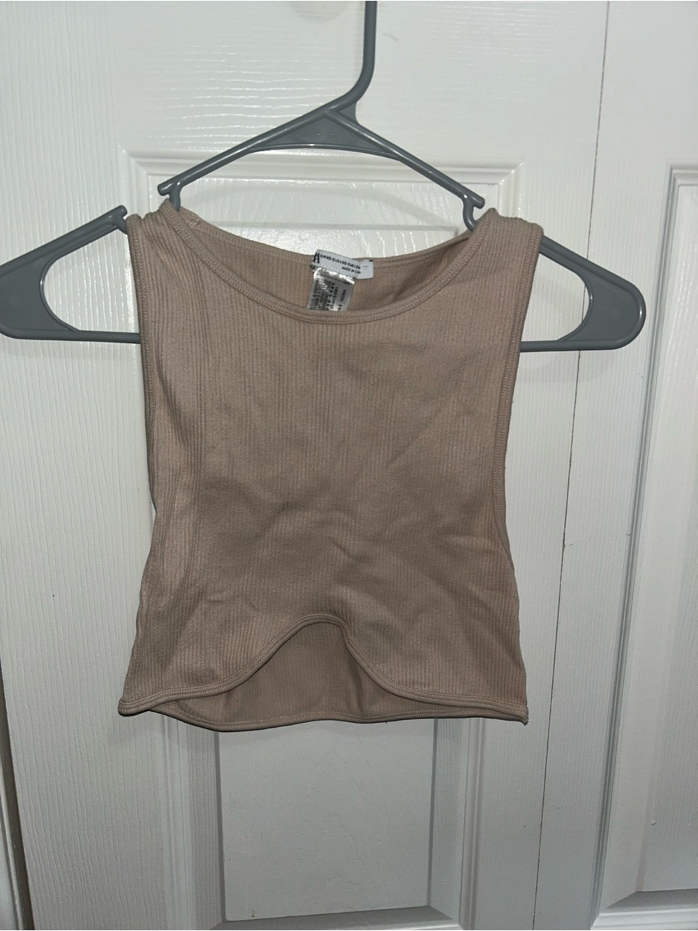 Zara Ribbed Tank Top in Taupe Beige